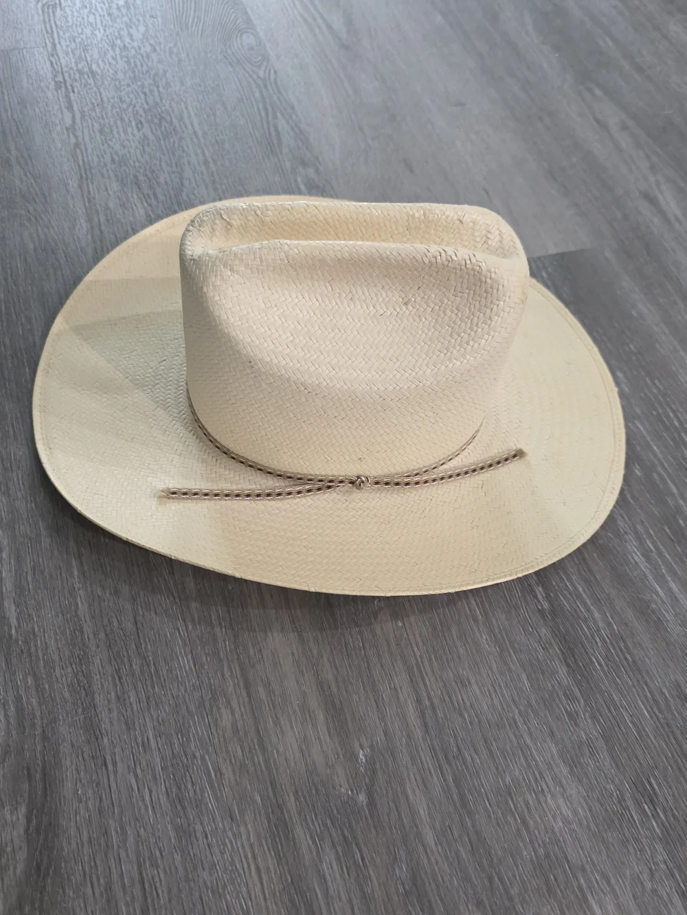 Stetson Natural Straw Western Hat with Braided Hatband